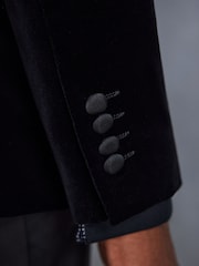 Negro - Corte estándar - Signature Pontoglio Italian Fabric Velvet Blazer - Imagen 6 de 11
