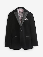 Negro - Corte estándar - Signature Pontoglio Italian Fabric Velvet Blazer - Imagen 7 de 11