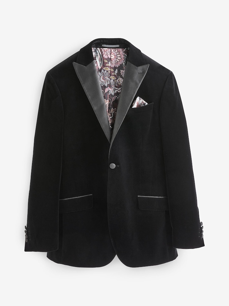 Zwart - Normale Pasvorm - Signature Pontoglio Italiaans fluwelen blazer - Image 7 of 11