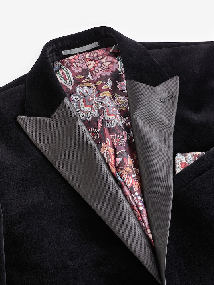 Zwart - Normale Pasvorm - Signature Pontoglio Italiaans fluwelen blazer - Image 8 of 11