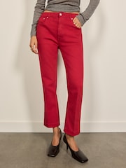 BHOEM Red Ankle Length Bootcut Stretch Jeans - Image 1 of 4
