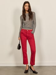 BHOEM Red Ankle Length Bootcut Stretch Jeans - Image 3 of 4
