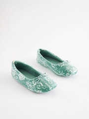 Laura Ashley Green Ballet Slippers - Image 2 of 5