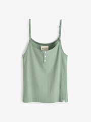 Laura Ashley Green Josette Print 100% Cotton Pointelle Cami And Jersey Short Pyjamas - Image 6 of 8