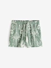 Laura Ashley Green Josette Print 100% Cotton Pointelle Cami And Jersey Short Pyjamas - Image 7 of 8