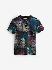Multi Purple All-Over Print Short Sleeves 100% Cotton T-Shirt (3-16yrs) - Image 1 of 3