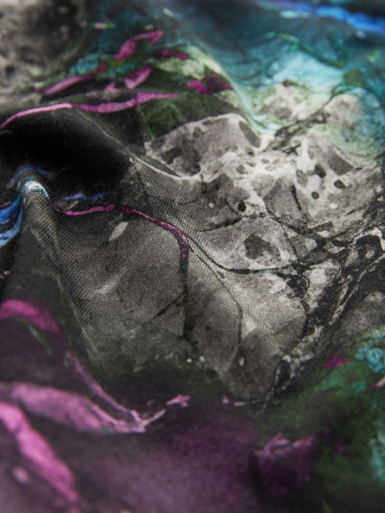 Multi Purple All-Over Print Short Sleeves 100% Cotton T-Shirt (3-16yrs) - Image 3 of 3