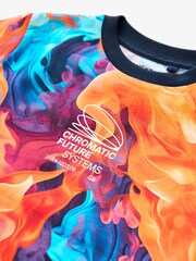 Multi Flames Short Sleeve Graphic 100% Cotton T-Shirt (3-16yrs) - Image 3 of 3