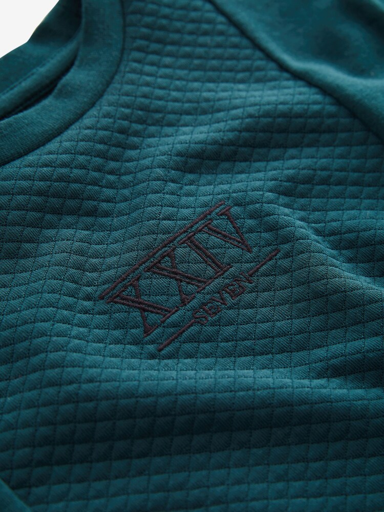Teal Blue 100% Cotton Embroidery Textured Short Sleeve T-Shirt (3-16yrs) - Image 3 of 3 Teal Blue 100% Cotton Embroidery Textured Short Sleeve T-Shirt (3-16yrs) - Image 3 of 3