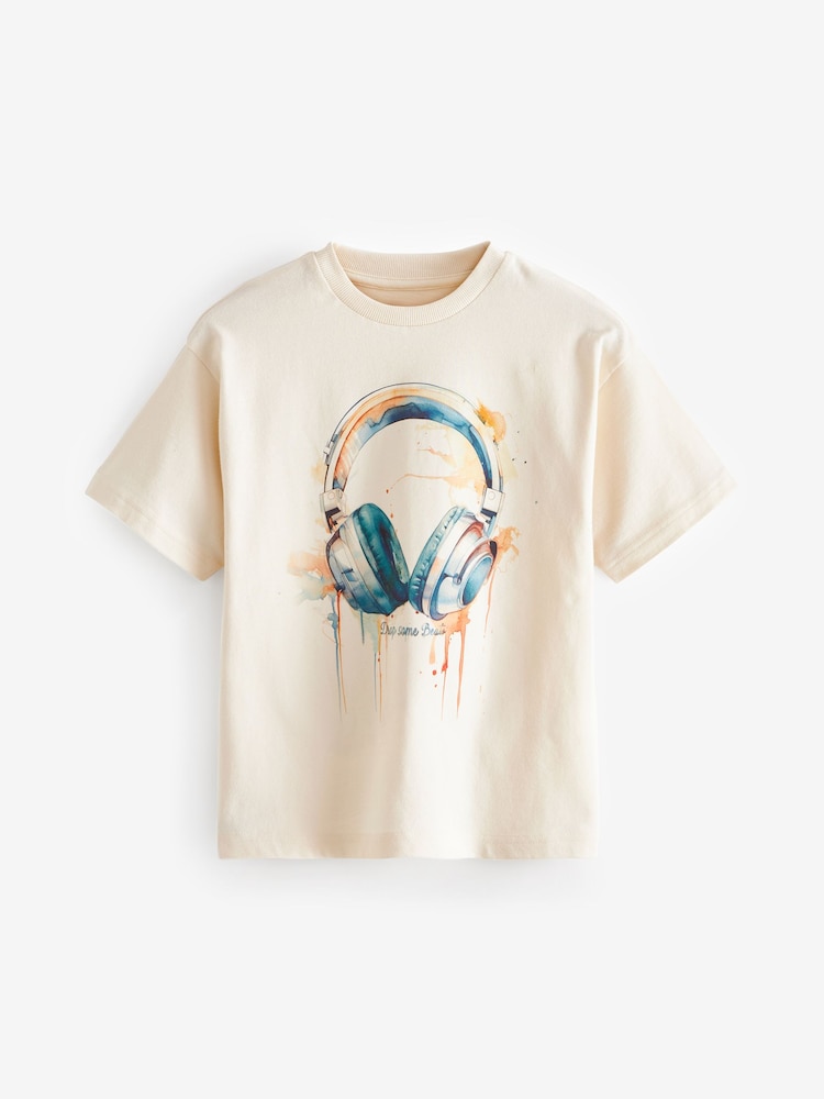Stone Short Sleeves Graphic 100% Cotton T-Shirt (3-16yrs) - Image 1 of 3