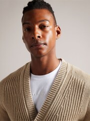 Ted Baker Cream/Tan Alman Ribbed Cardigan - Image 4 of 6