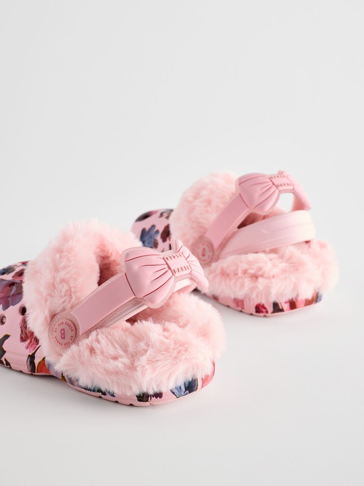 Floral rose - Baker by Ted Baker Borg Chaussons sabots doublés - Image 3 of 5