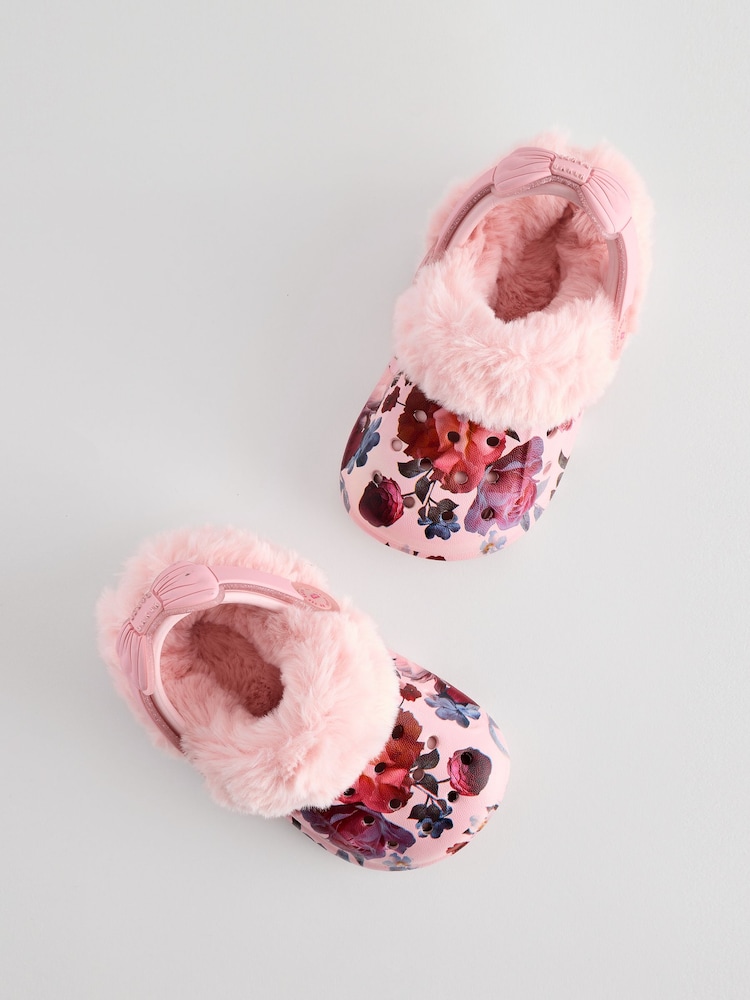 Floral rose - Baker by Ted Baker Borg Chaussons sabots doublés - Image 4 of 5