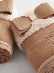 Baker by Ted Baker Girls Faux Fur Cuff Boot Slippers with Bow - Image 6 of 6
