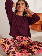 Bath & Body Works Burgundy Red Waffle Halloween Pyjamas - Image 1 of 13