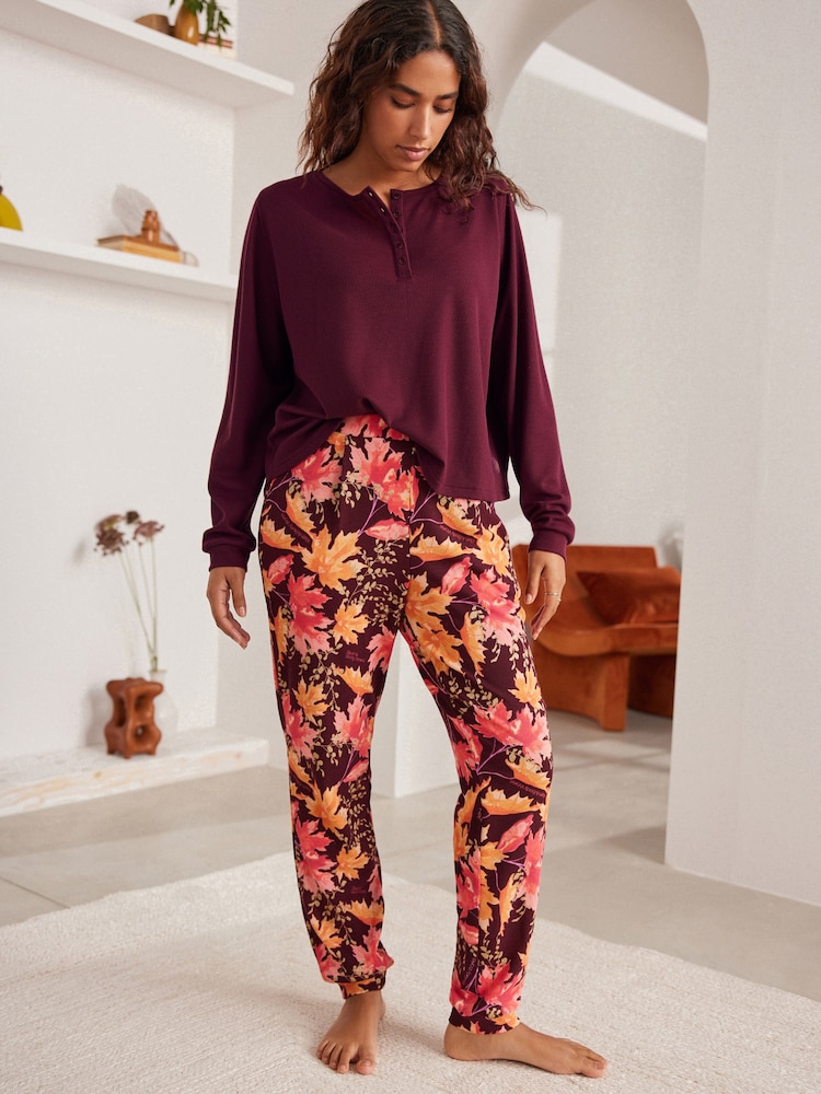 Bath & Body Works Burgundy Red Waffle Halloween Pyjamas - Image 2 of 13