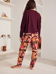 Bath & Body Works Burgundy Red Waffle Halloween Pyjamas - Image 4 of 13