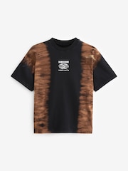 Black Tie Dye Relaxed Fit 100% Cotton Short Sleeve Subscribe Graphic T-Shirt (3-16yrs) - Image 1 of 7