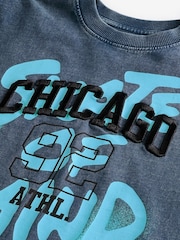 Blue Relaxed Fit 100% Cotton Washed Short Sleeve T-Shirt (3-16yrs) - Image 3 of 3