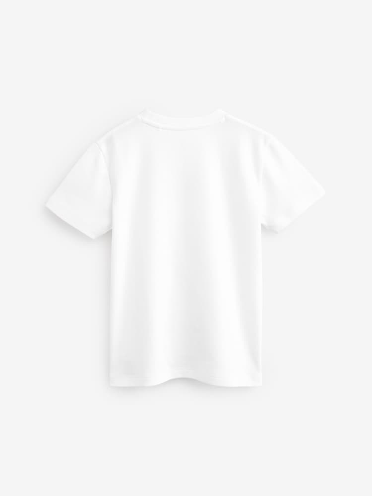 White 100% Cotton Embroidery Textured Short Sleeve T-Shirt (3-16yrs) - Image 2 of 3 White 100% Cotton Embroidery Textured Short Sleeve T-Shirt (3-16yrs) - Image 2 of 3