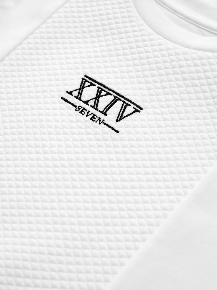 White 100% Cotton Embroidery Textured Short Sleeve T-Shirt (3-16yrs) - Image 3 of 3 White 100% Cotton Embroidery Textured Short Sleeve T-Shirt (3-16yrs) - Image 3 of 3