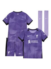 Nike Purple Liverpool 3rd Stadium Kit 2023-24 Little Kids - Image 1 of 3