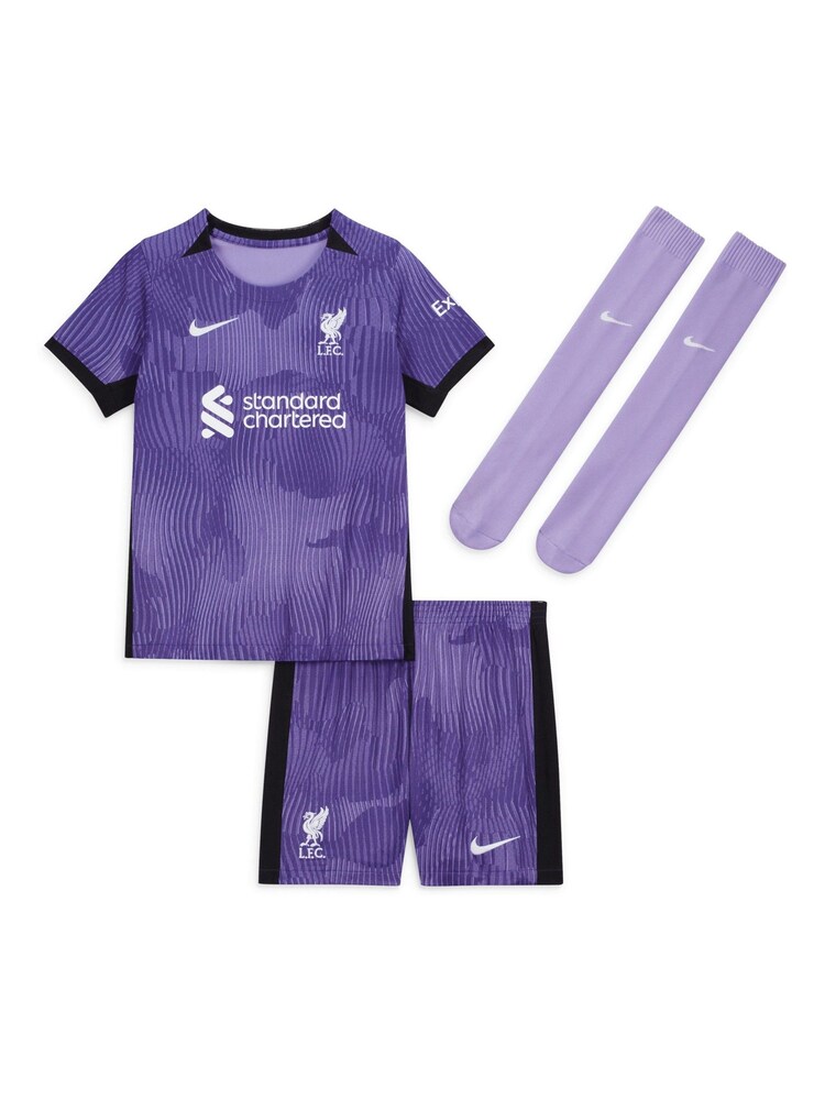 Nike Purple Liverpool 3rd Stadium Kit 2023-24 Little Kids - Image 2 of 3