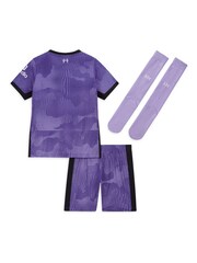 Nike Purple Liverpool 3rd Stadium Kit 2023-24 Little Kids - Image 3 of 3