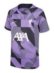 Nike Purple Liverpool Academy Pro Pre Match Top Kids - Image 2 of 3