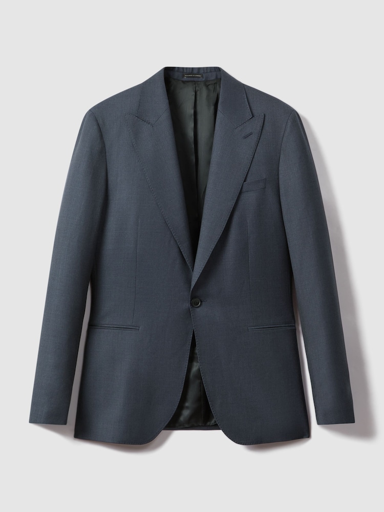 Reiss Airforce Blue Humble Slim Fit Single Breasted Wool Blazer - Image 2 of 7