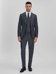 Reiss Airforce Blue Humble Slim Fit Single Breasted Wool Blazer - Image 3 of 7