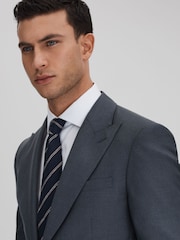 Reiss Airforce Blue Humble Slim Fit Single Breasted Wool Blazer - Image 4 of 7