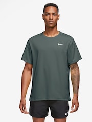 Nike Vintage Green Dri-FIT Miler UV Running T-Shirt - Image 1 of 4