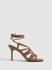 Reiss Nude Keira Strappy Open Toe Heeled Sandals - Image 1 of 5