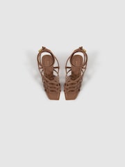 Reiss Nude Keira Strappy Open Toe Heeled Sandals - Image 3 of 5