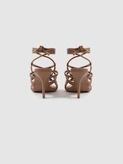 Reiss Nude Keira Strappy Open Toe Heeled Sandals - Image 4 of 5