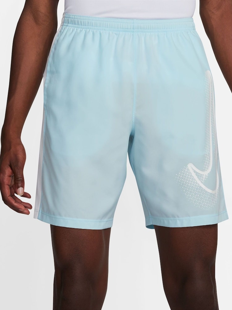 Nike Glacier Blue Academy Graphic Training Shorts - Image 1 of 4 Nike Glacier Blue Academy Graphic Training Shorts - Image 1 of 4
