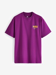 Nike Purple Swoosh Back Graphic Printed 100% Cotton T-Shirt - Image 11 of 12