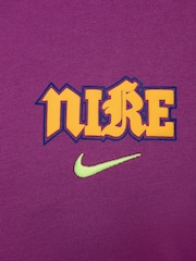 Nike Purple Swoosh Back Graphic Printed 100% Cotton T-Shirt - Image 12 of 12