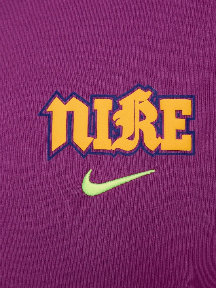 Nike Purple Swoosh Back Graphic Printed 100% Cotton T-Shirt - Image 12 of 12