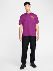 Nike Purple Swoosh Back Graphic Printed 100% Cotton T-Shirt - Image 5 of 12