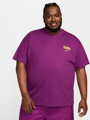 Nike Purple Swoosh Back Graphic Printed 100% Cotton T-Shirt - Image 6 of 12