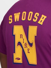 Nike Purple Swoosh Back Graphic Printed 100% Cotton T-Shirt - Image 9 of 12