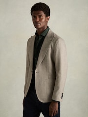 Reiss Dark Green Ruban Linen Button-Through Shirt - Image 5 of 6