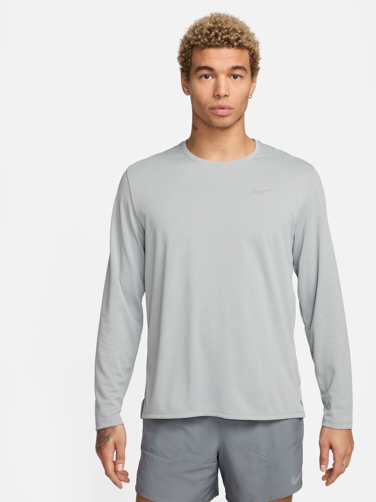 Nike Grey Dri-FIT UV Miler Long-Sleeve Running Top - Image 1 of 6