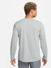 Nike Grey Dri-FIT UV Miler Long-Sleeve Running Top - Image 2 of 6