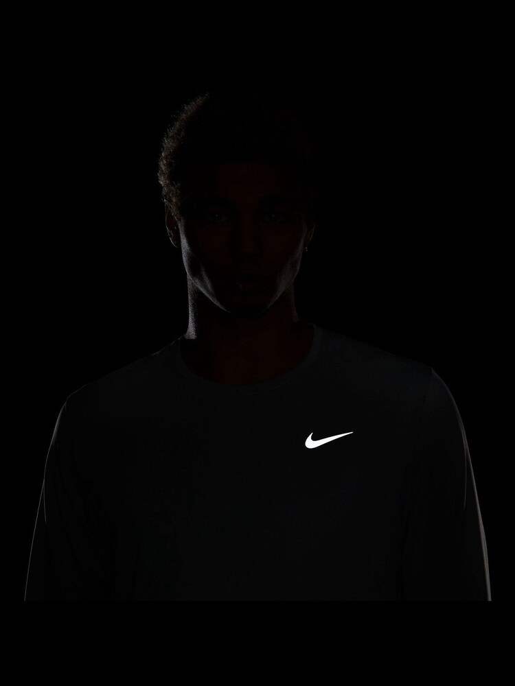 Nike Grey Dri-FIT UV Miler Long-Sleeve Running Top - Image 6 of 6