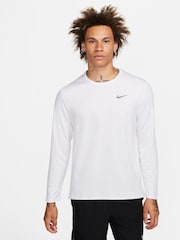 Nike White Dri-FIT Miler Long Sleeve Running Top - Image 1 of 5