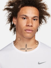 Nike White Dri-FIT Miler Long Sleeve Running Top - Image 3 of 5