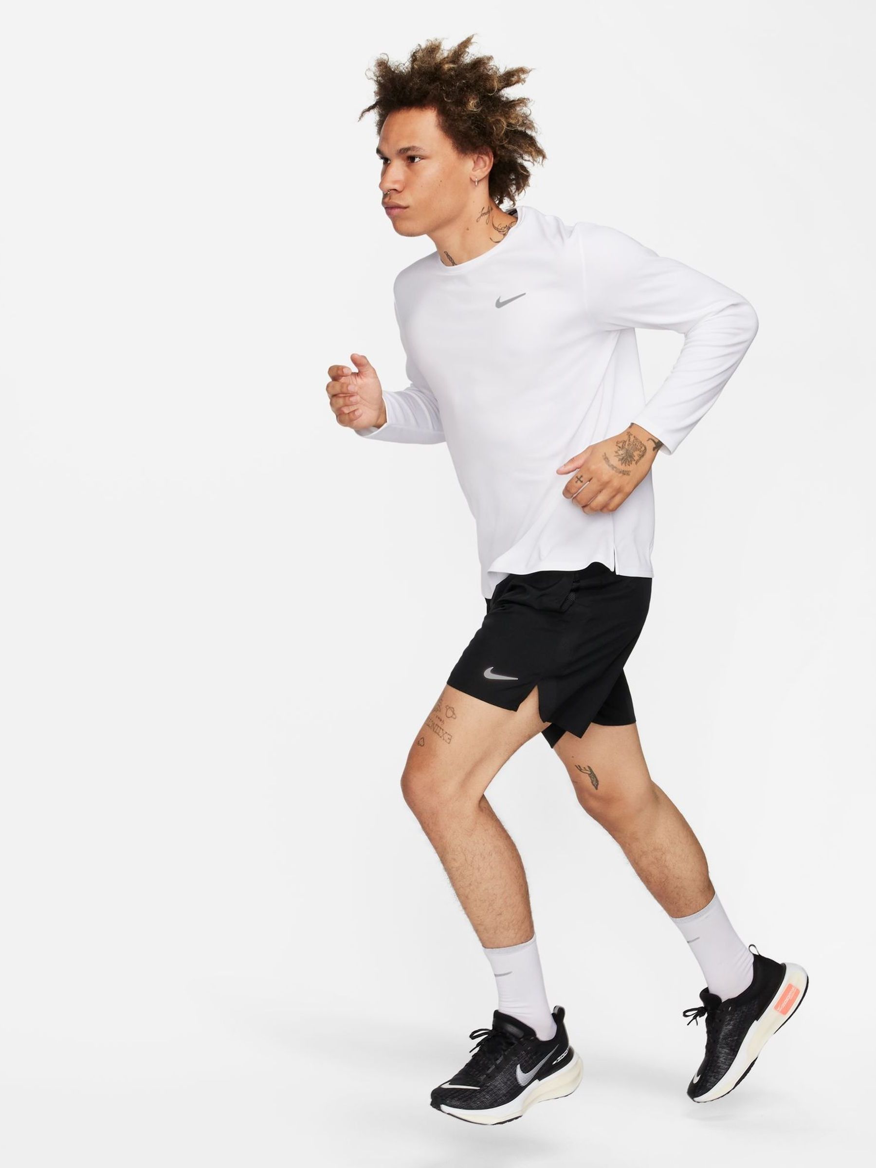 nike white long sleeve running top